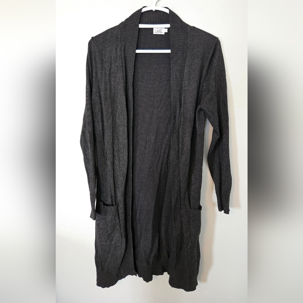 Cielo | Charcoal Gray Long Cardigan Size Medium